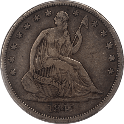 1845-O Liberty Seated Half Dollar 50c