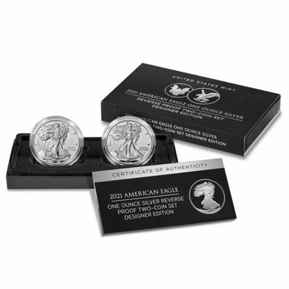 2021 Silver Eagle Final T1 & First T2 Production 2-pc Set